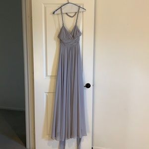 Lulus Carte Blanche light gray maxi dress